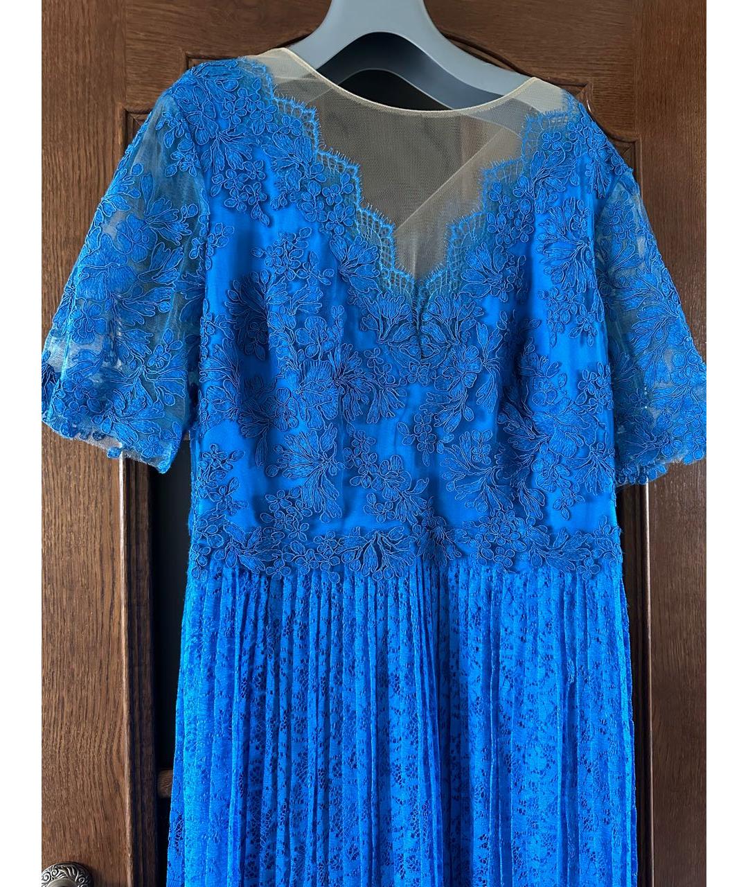 TADASHI SHOJI Синее кружевное коктейльное платье, фото 2