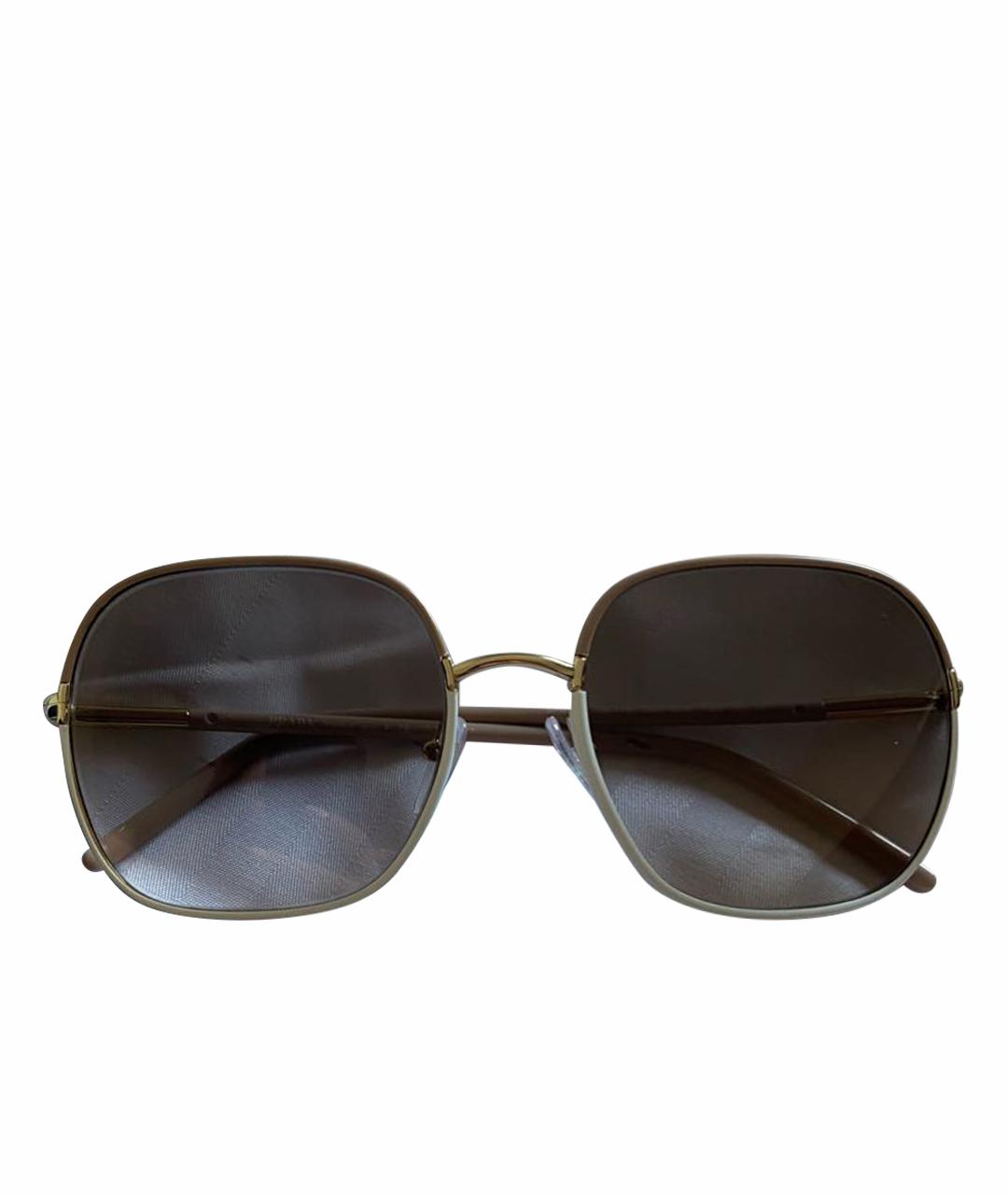 PRADA Бежевые пластиковые солнцезащитные очки, фото 1