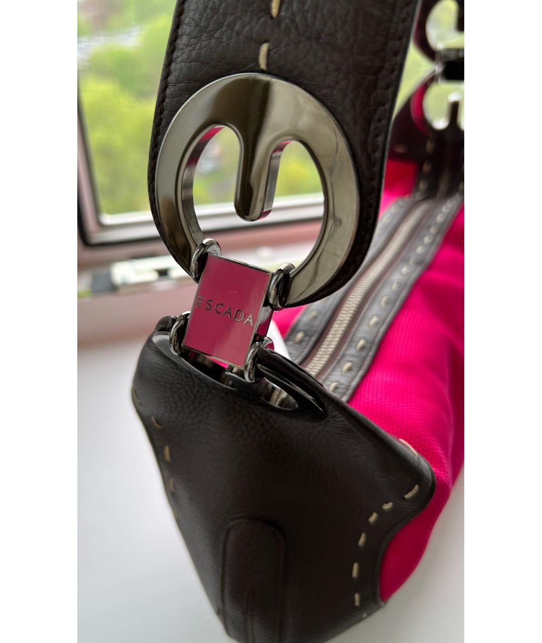 ESCADA Розовая тканевая сумка с короткими ручками, фото 7