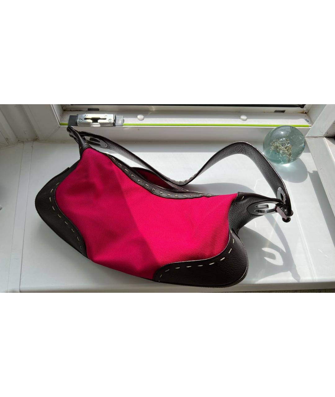 ESCADA Розовая тканевая сумка с короткими ручками, фото 9