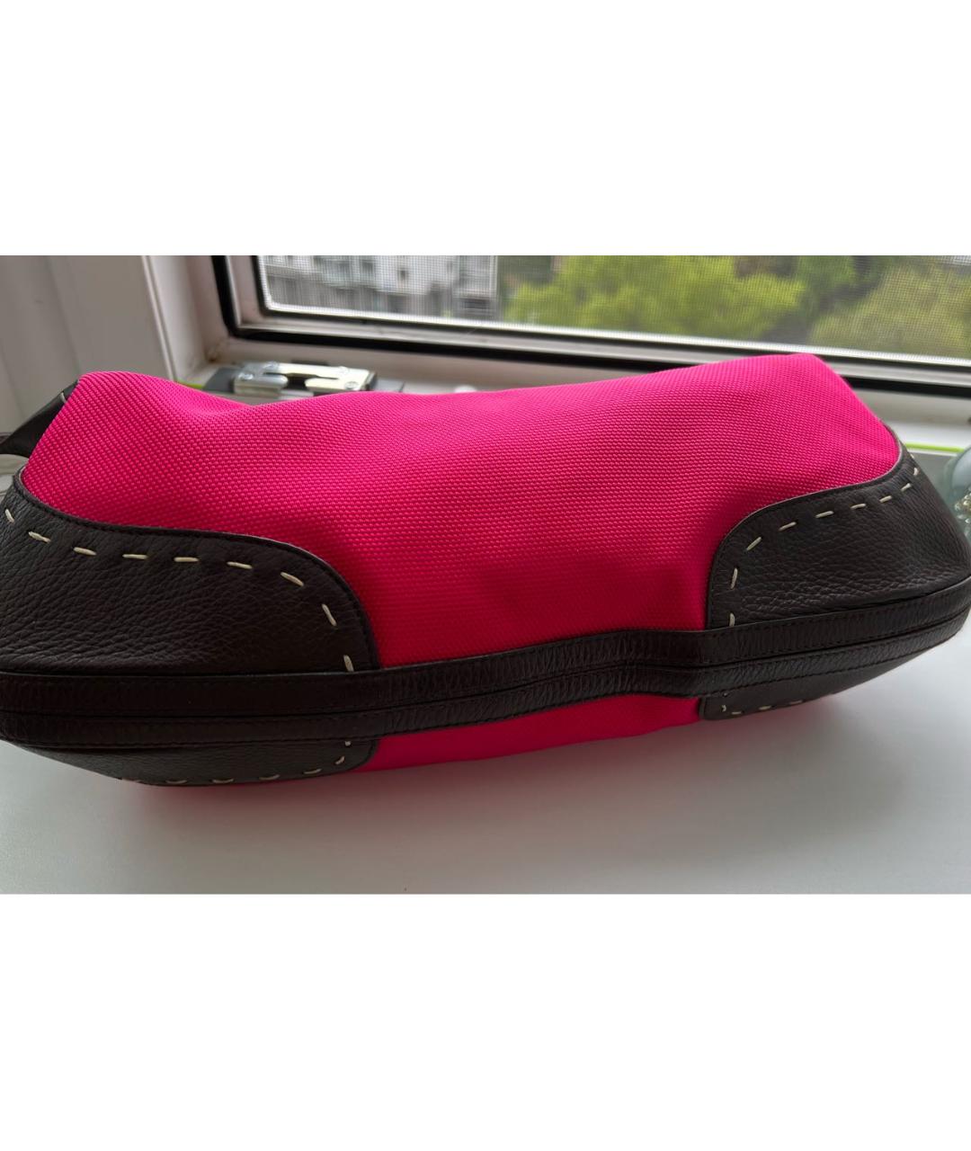 ESCADA Розовая тканевая сумка с короткими ручками, фото 3