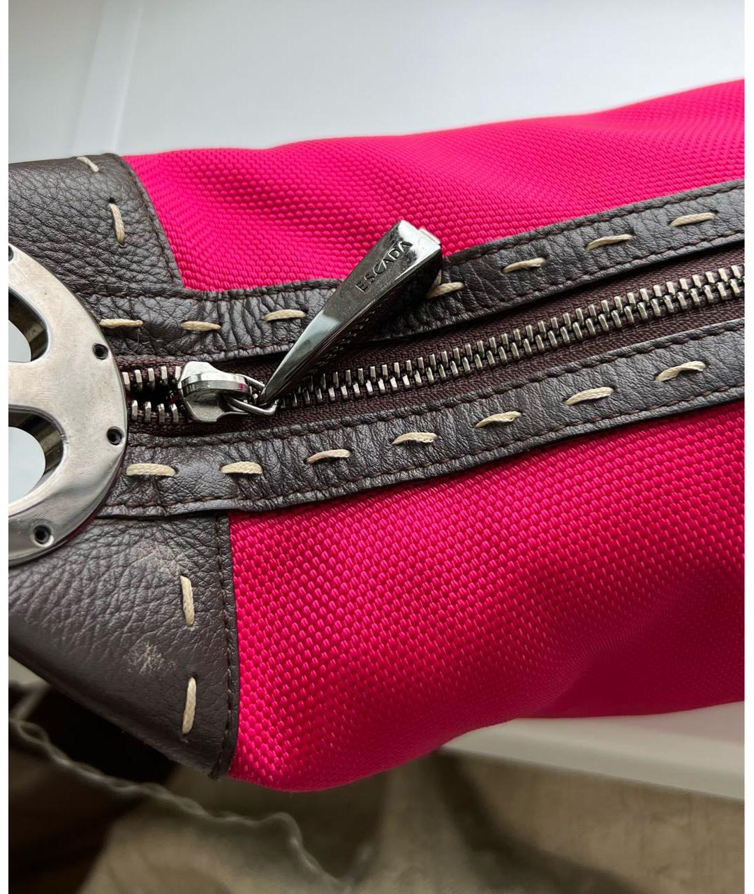 ESCADA Розовая тканевая сумка с короткими ручками, фото 6