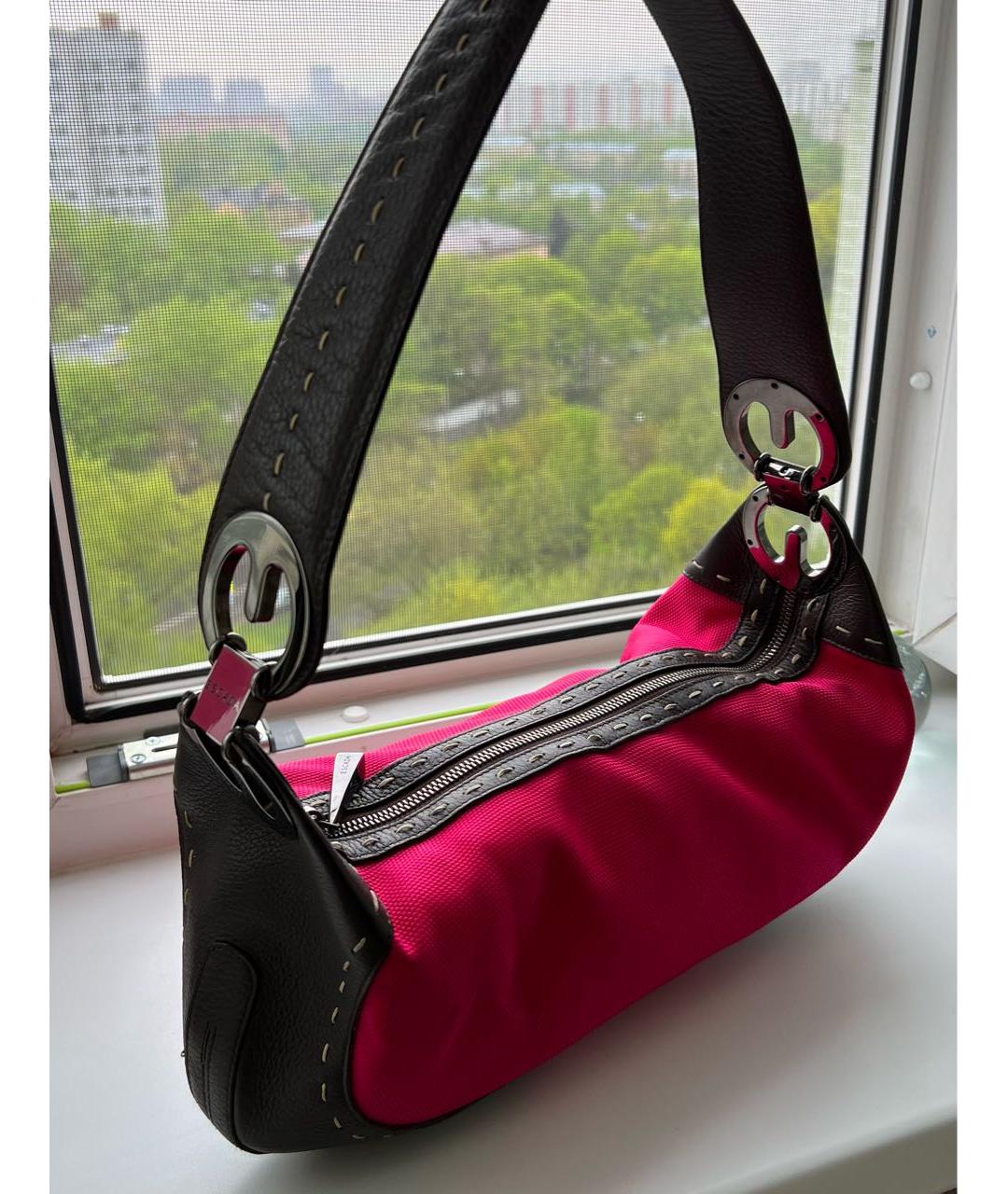 ESCADA Розовая тканевая сумка с короткими ручками, фото 2