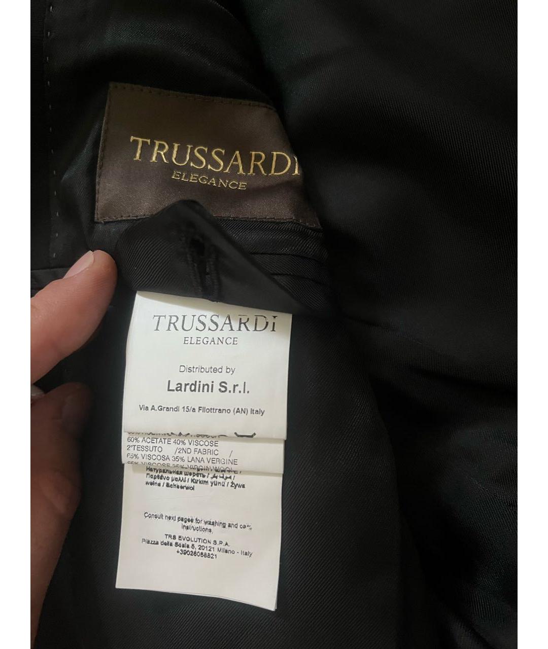 TRUSSARDI Черный вискозный пиджак, фото 5