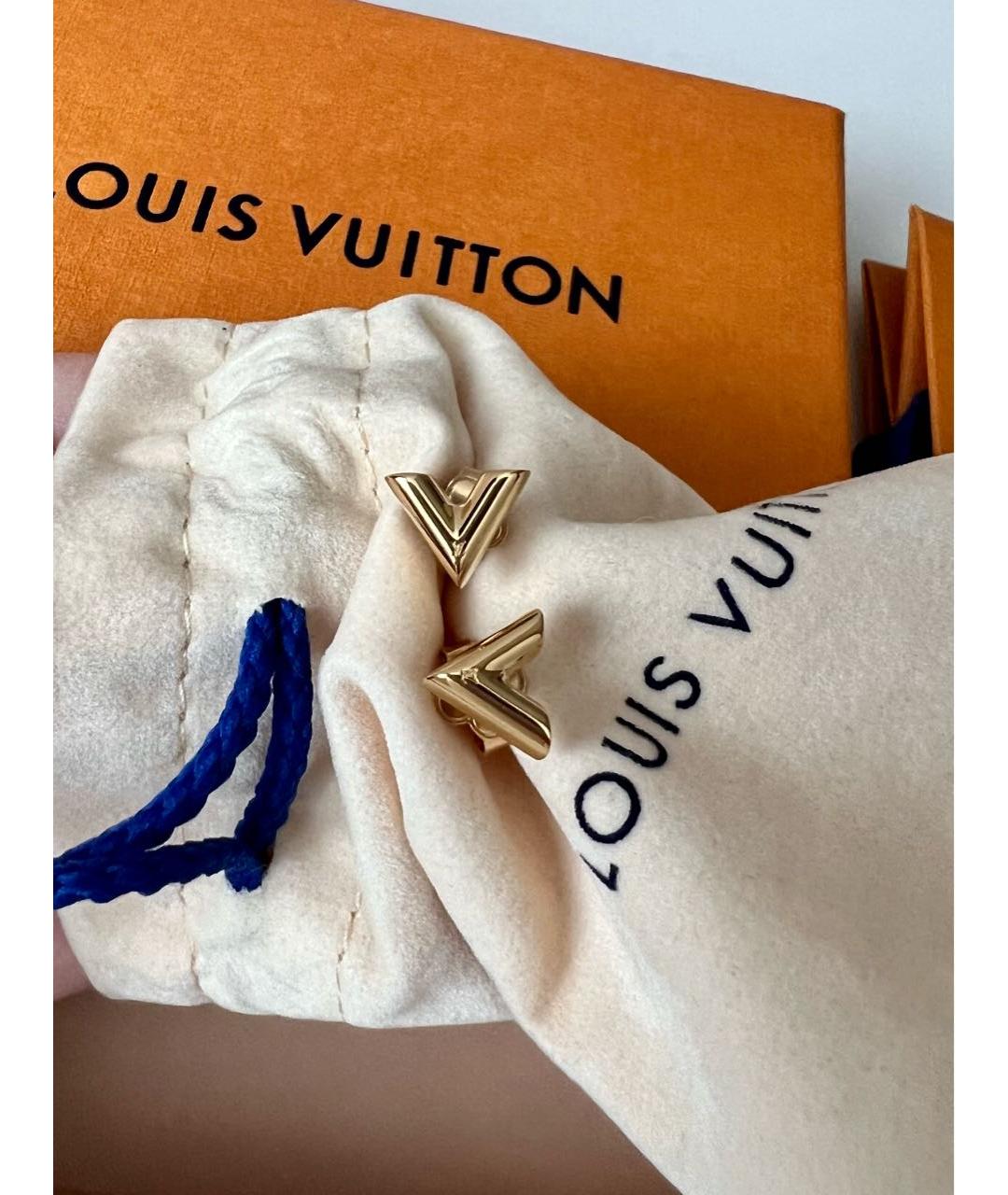 LOUIS VUITTON Желтые латунные серьги, фото 3