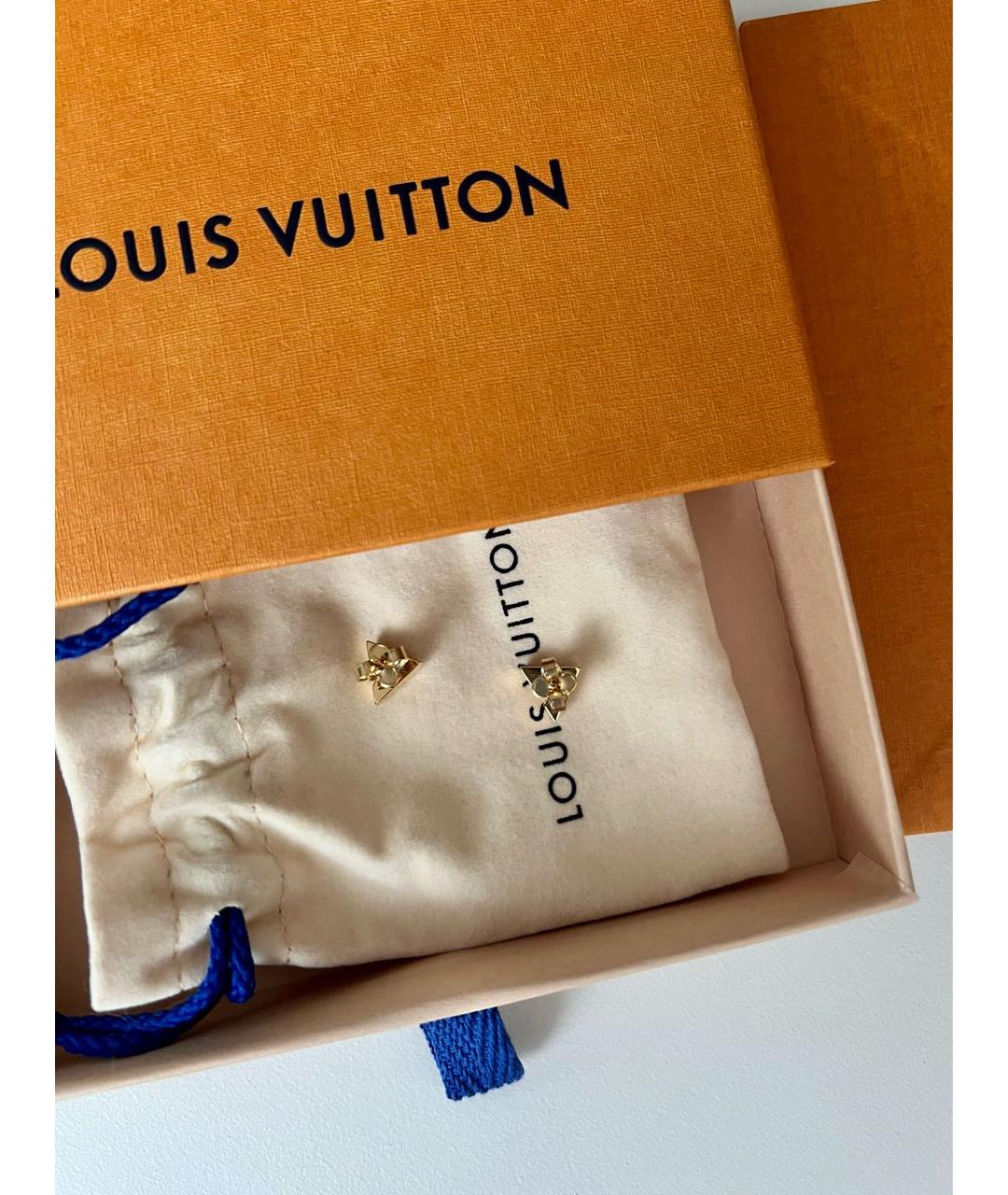 LOUIS VUITTON Желтые латунные серьги, фото 4