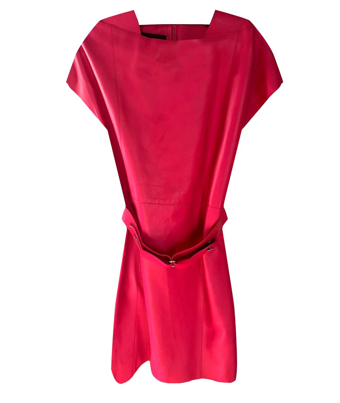 HERMES PRE-OWNED Фуксия кожаное коктейльное платье, фото 1