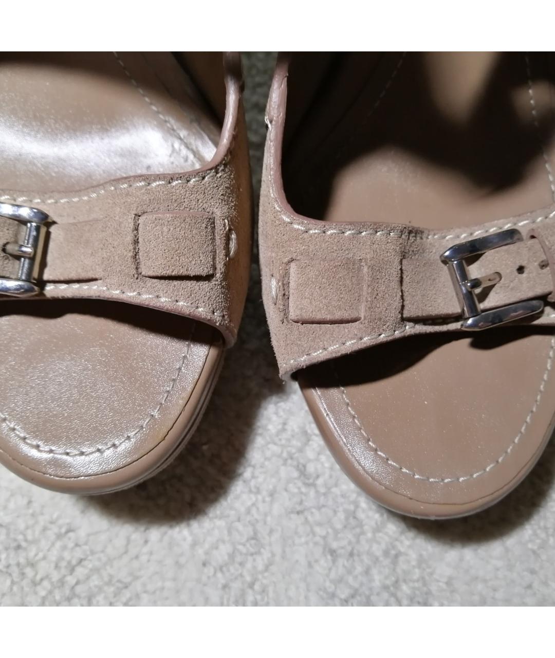 TOD'S Коричневые замшевые босоножки, фото 6