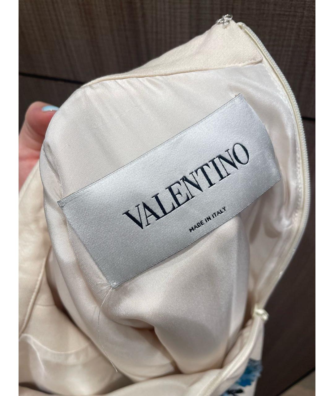 VALENTINO Белое шерстяное коктейльное платье, фото 4