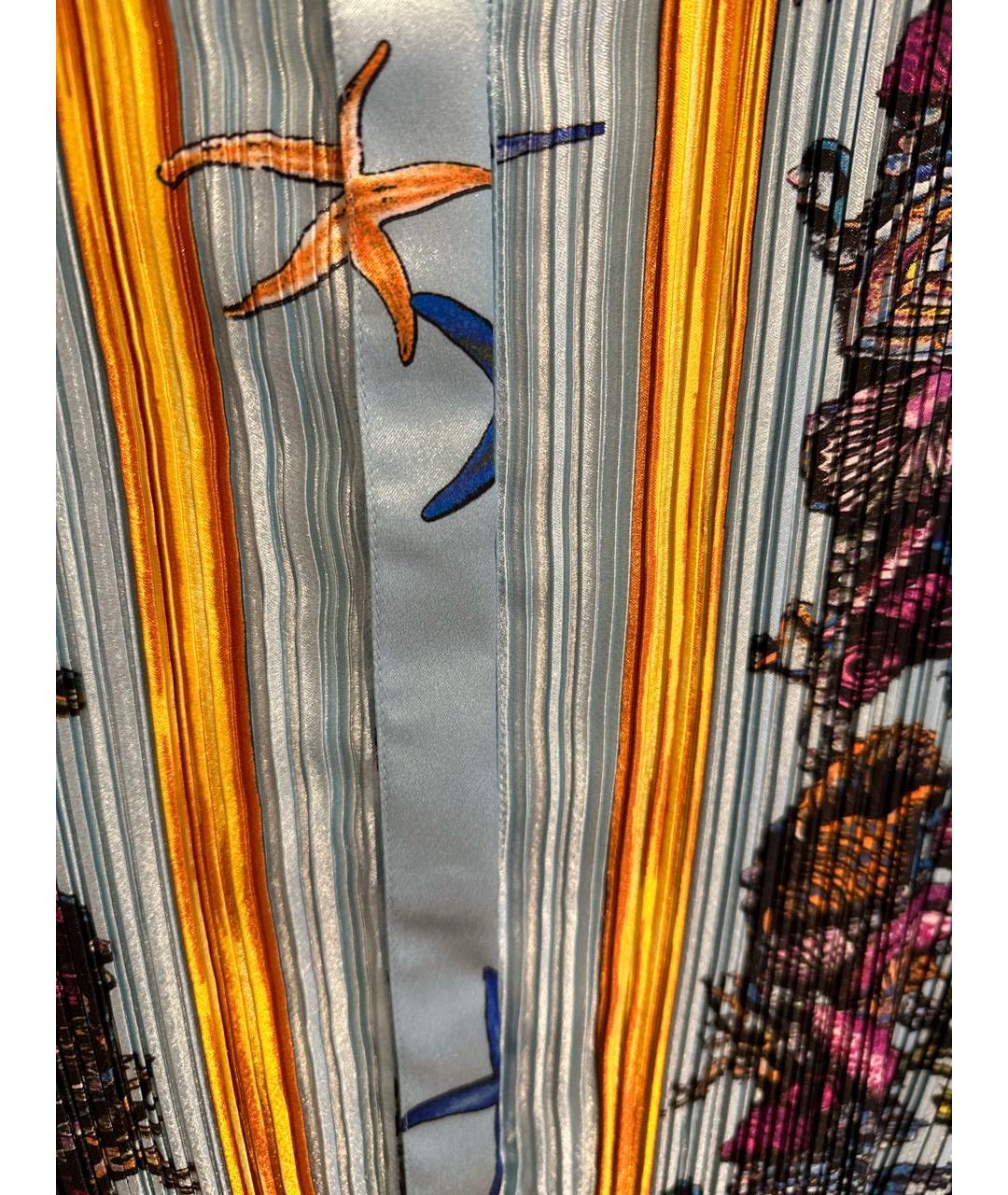 VERSACE Бирюзовое полиэстеровое повседневное платье, фото 4