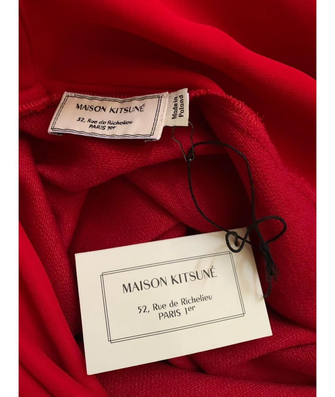 MAISON KITSUNE Красное шерстяное повседневное платье, фото 8