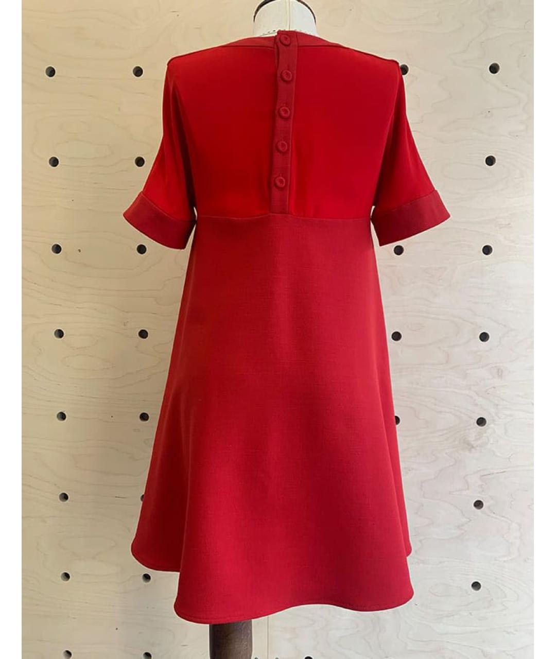 MAISON KITSUNE Красное шерстяное повседневное платье, фото 5