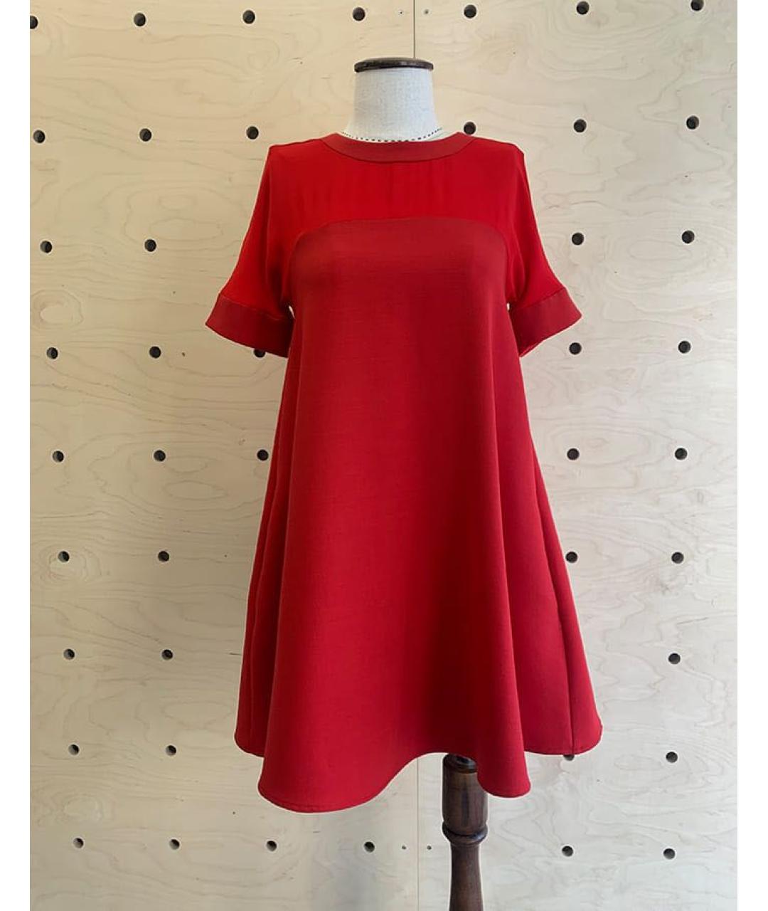 MAISON KITSUNE Красное шерстяное повседневное платье, фото 6