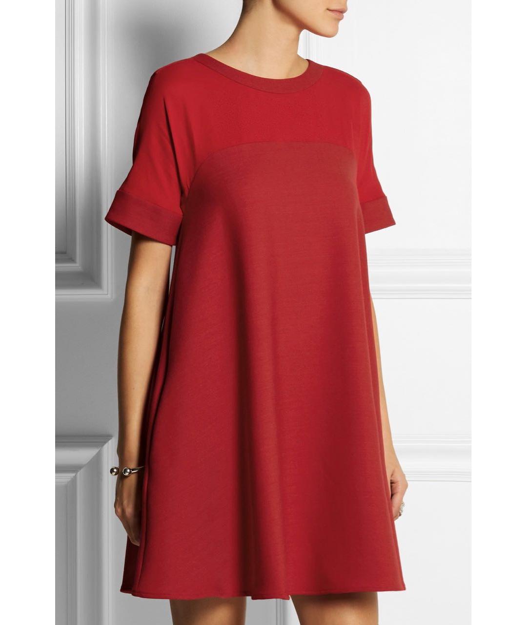 MAISON KITSUNE Красное шерстяное повседневное платье, фото 2