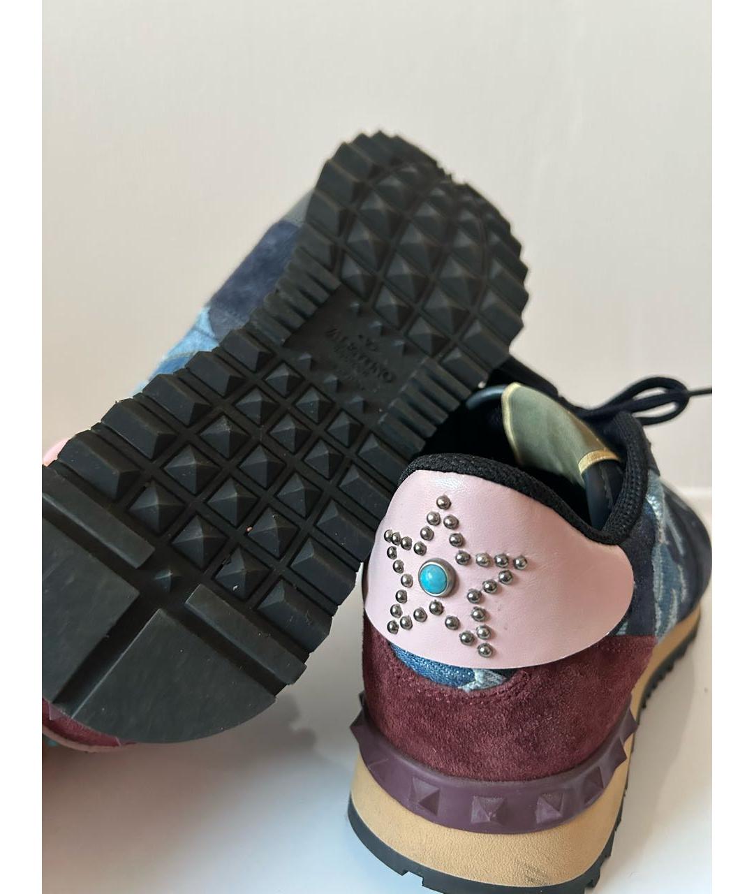 VALENTINO Темно-синие кожаные кроссовки, фото 6