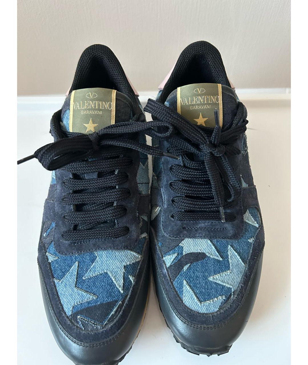 VALENTINO Темно-синие кожаные кроссовки, фото 2