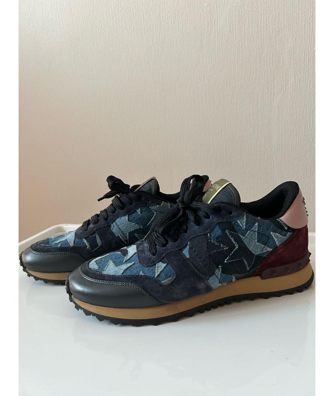 VALENTINO Темно-синие кожаные кроссовки, фото 7