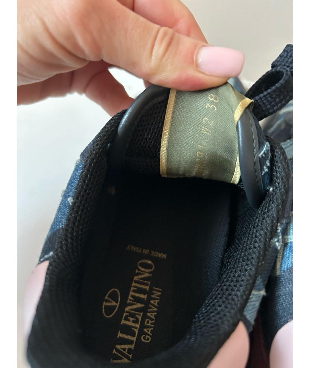 VALENTINO Темно-синие кожаные кроссовки, фото 5
