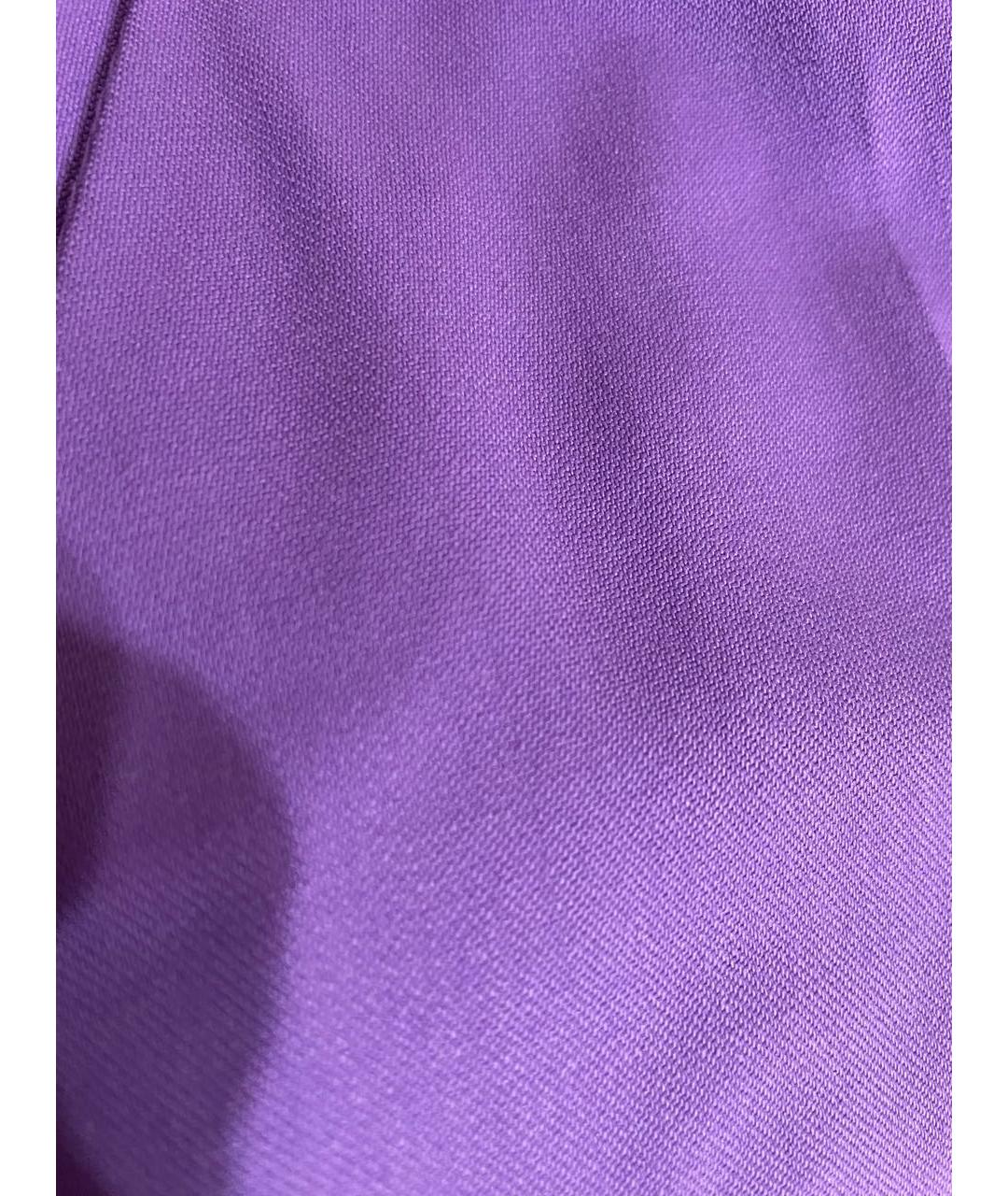 BOUTIQUE MOSCHINO Фиолетовые шерстяные брюки узкие, фото 4