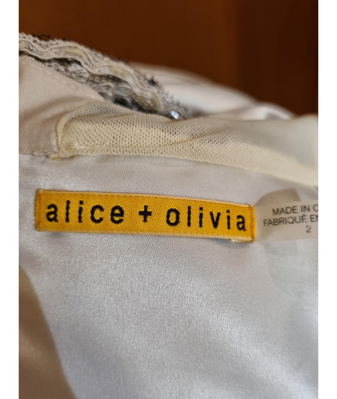 ALICE+OLIVIA Серое полиэстеровое коктейльное платье, фото 4