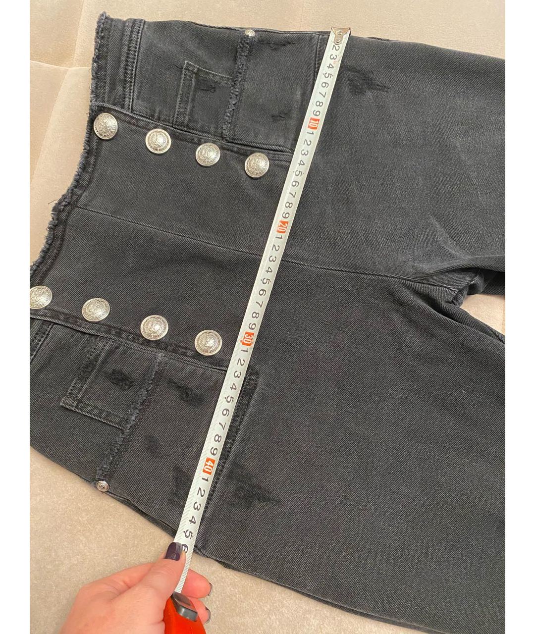 BALMAIN Черные хлопковые джинсы слим, фото 5