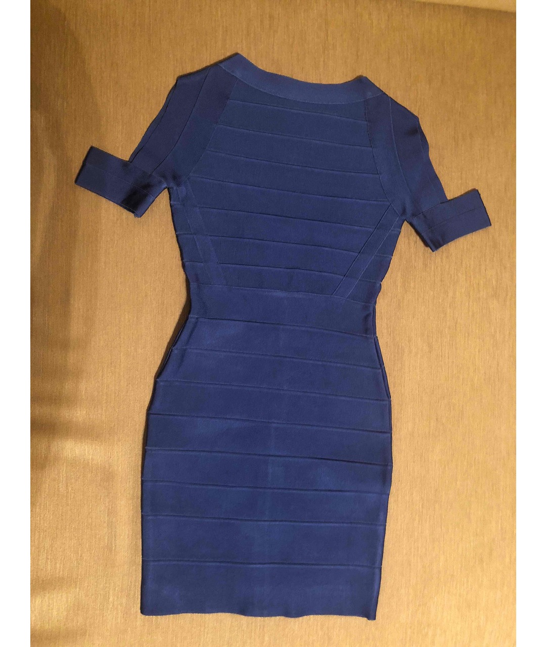 HERVE LEGER Синее вискозное повседневное платье, фото 4