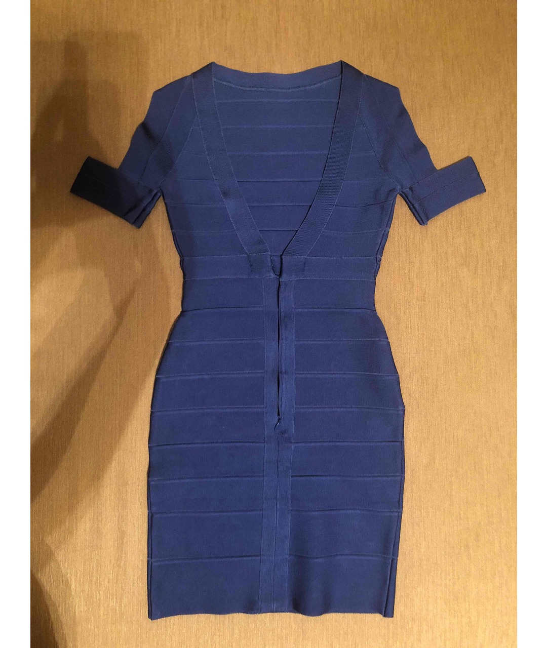 HERVE LEGER Синее вискозное повседневное платье, фото 2