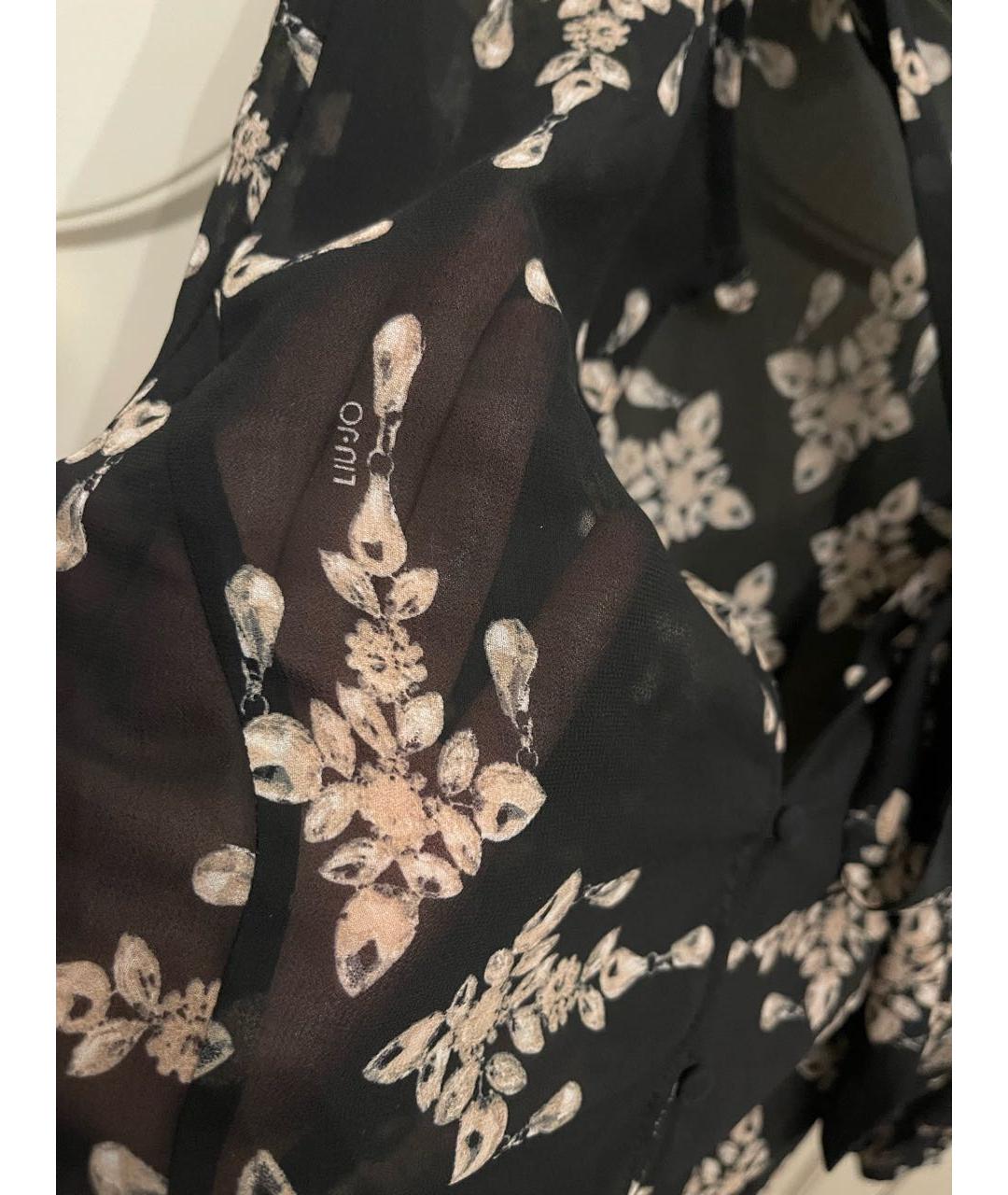 LIU JO Антрацитовая шелковая блузы, фото 3