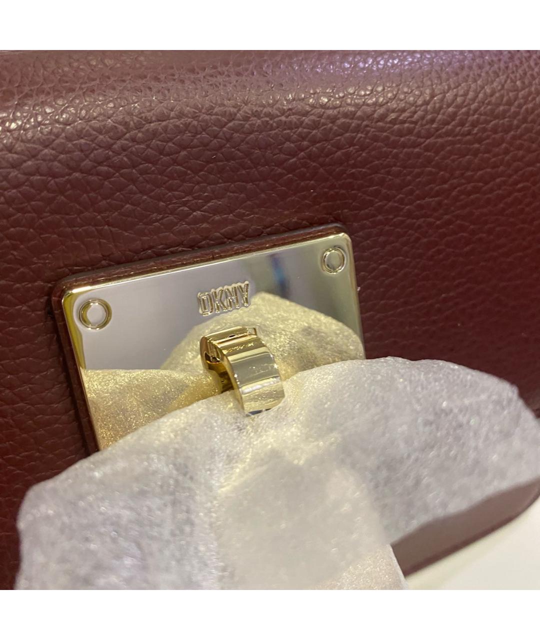 DKNY Бордовая кожаная сумка через плечо, фото 5