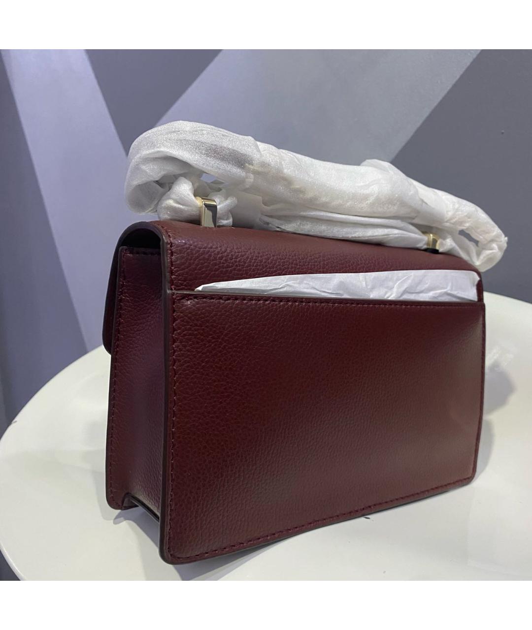 DKNY Бордовая кожаная сумка через плечо, фото 3