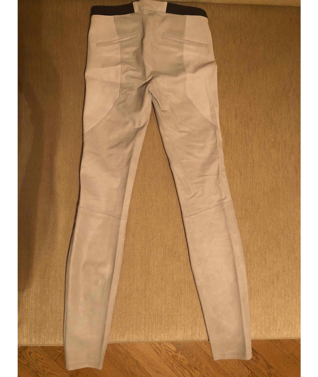 HELMUT LANG Белые кожаные брюки узкие, фото 2