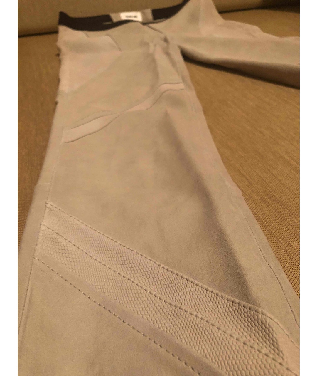 HELMUT LANG Белые кожаные брюки узкие, фото 3