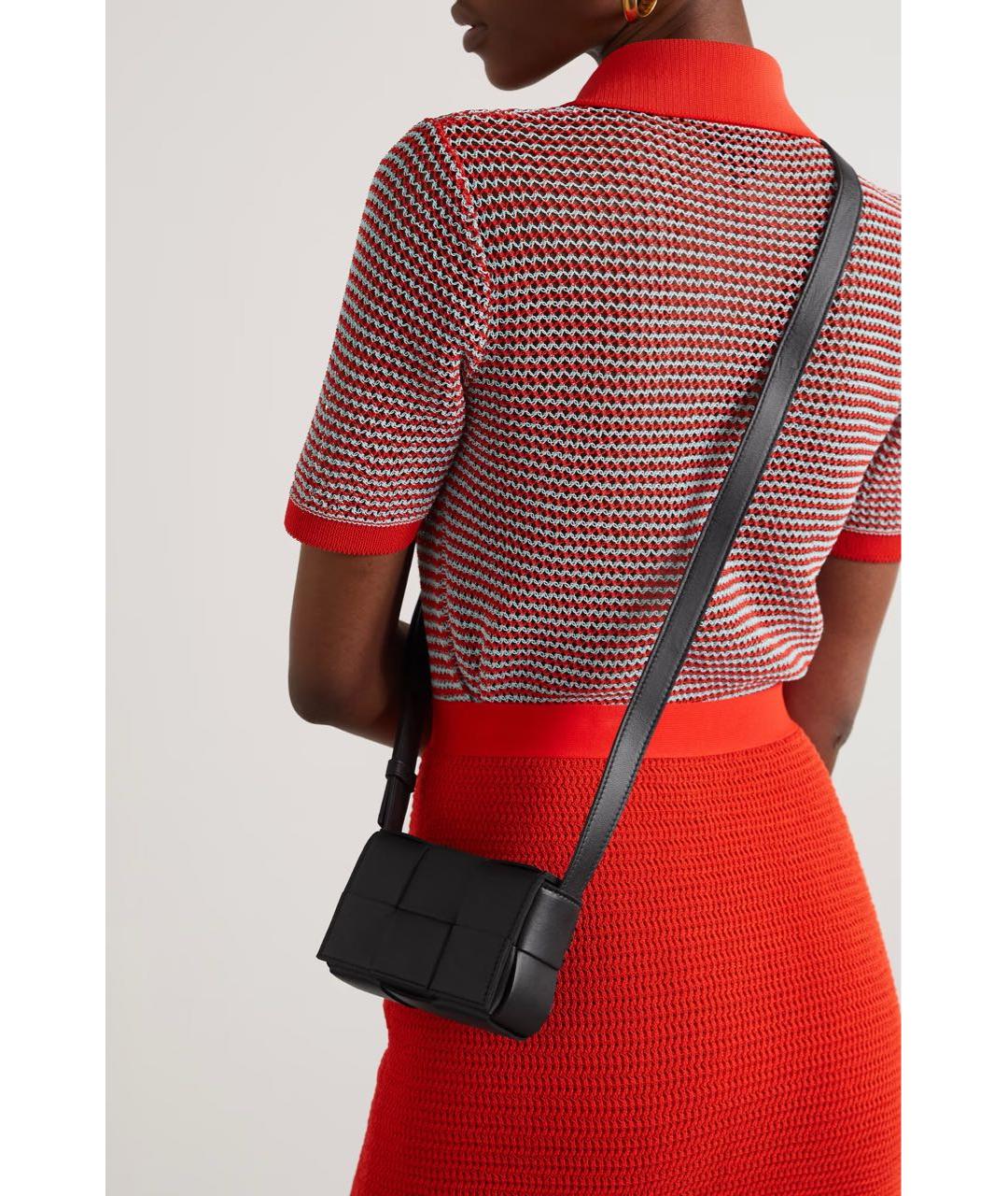 BOTTEGA VENETA Черная кожаная сумка через плечо, фото 5