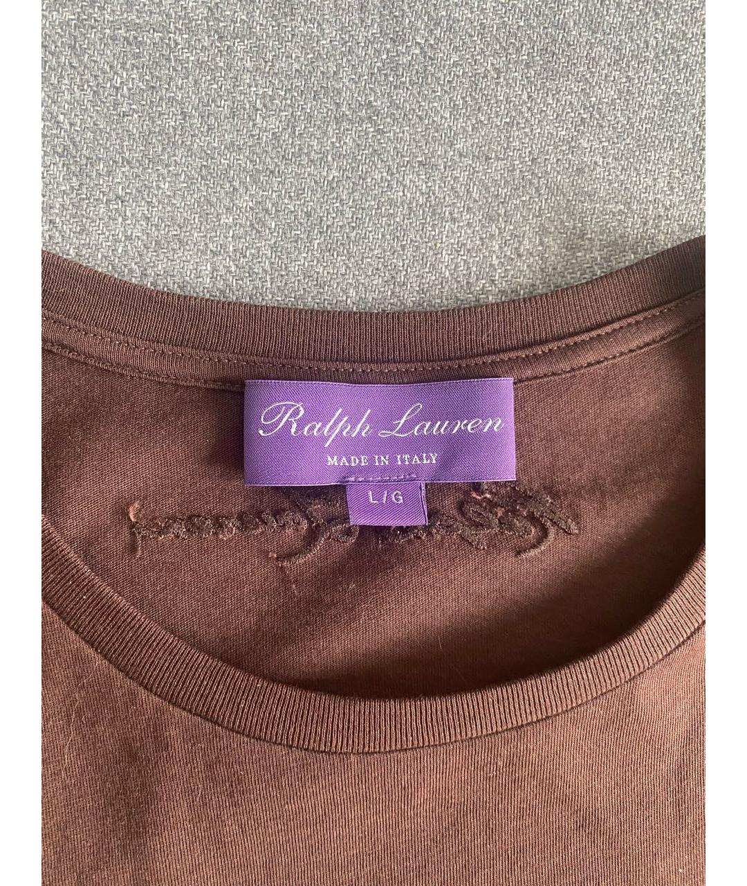 RALPH LAUREN PURPLE LABEL Коричневая футболка, фото 3