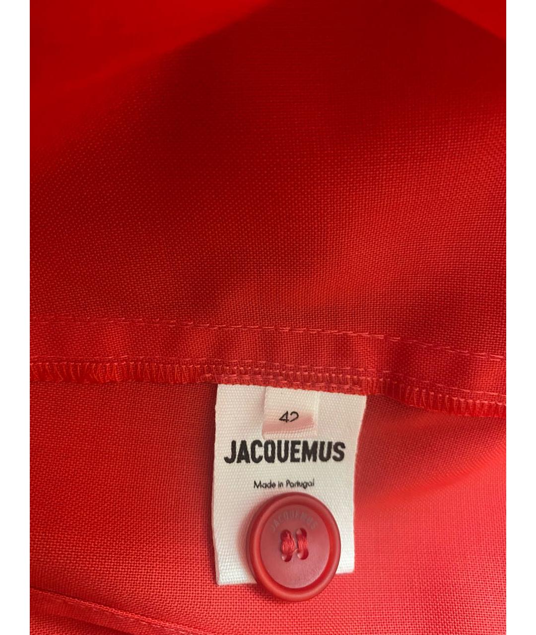 JACQUEMUS Красная юбка миди, фото 4