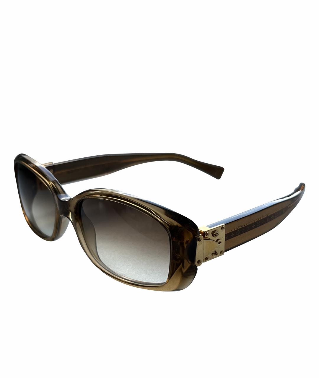 LOUIS VUITTON PRE-OWNED Коричневые пластиковые солнцезащитные очки, фото 1