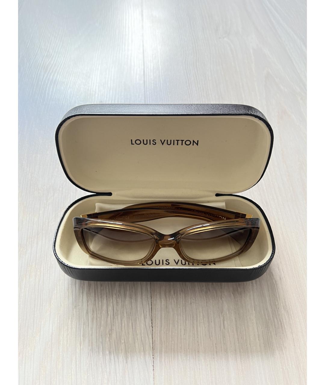 LOUIS VUITTON PRE-OWNED Коричневые пластиковые солнцезащитные очки, фото 2