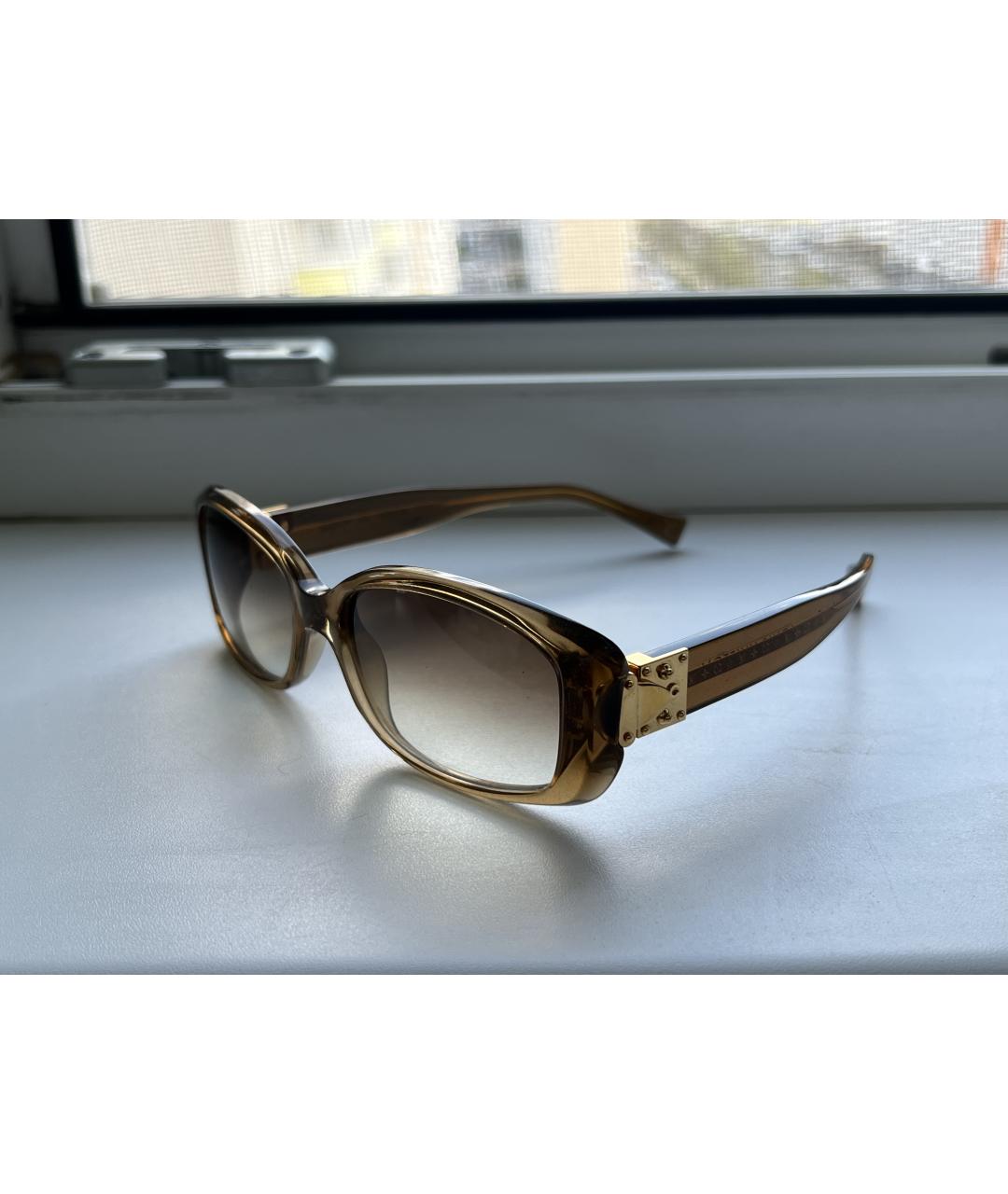 LOUIS VUITTON PRE-OWNED Коричневые пластиковые солнцезащитные очки, фото 7