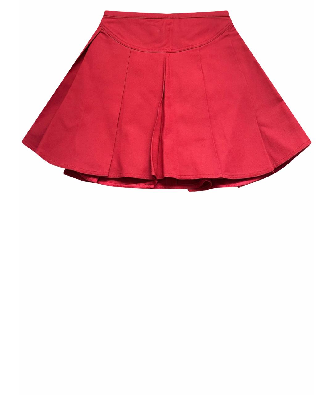 VALENTINO Красная креповая юбка мини, фото 1