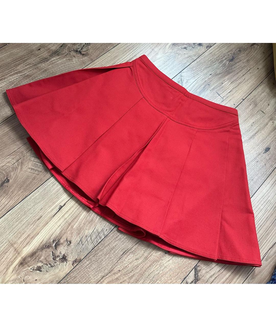 VALENTINO Красная креповая юбка мини, фото 3
