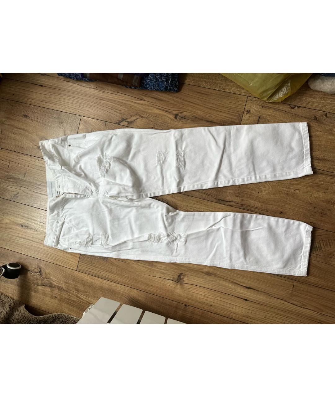 ERMANNO SCERVINO Белые хлопковые прямые джинсы, фото 5