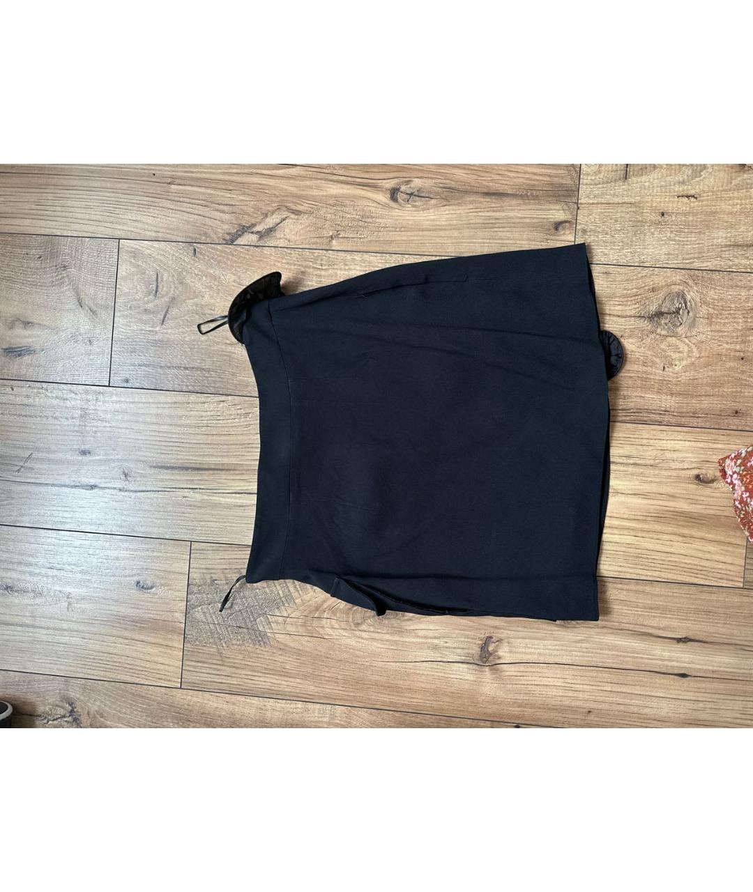 EMANUEL UNGARO Черная ацетатная юбка мини, фото 2