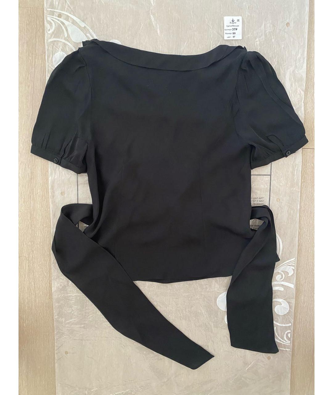 ELEGANCE Черная шелковая блузы, фото 2