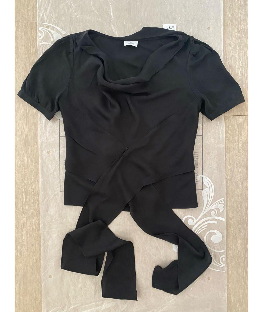ELEGANCE Черная шелковая блузы, фото 5