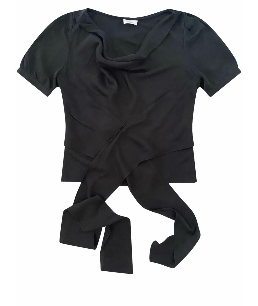 ELEGANCE Черная шелковая блузы, фото 1