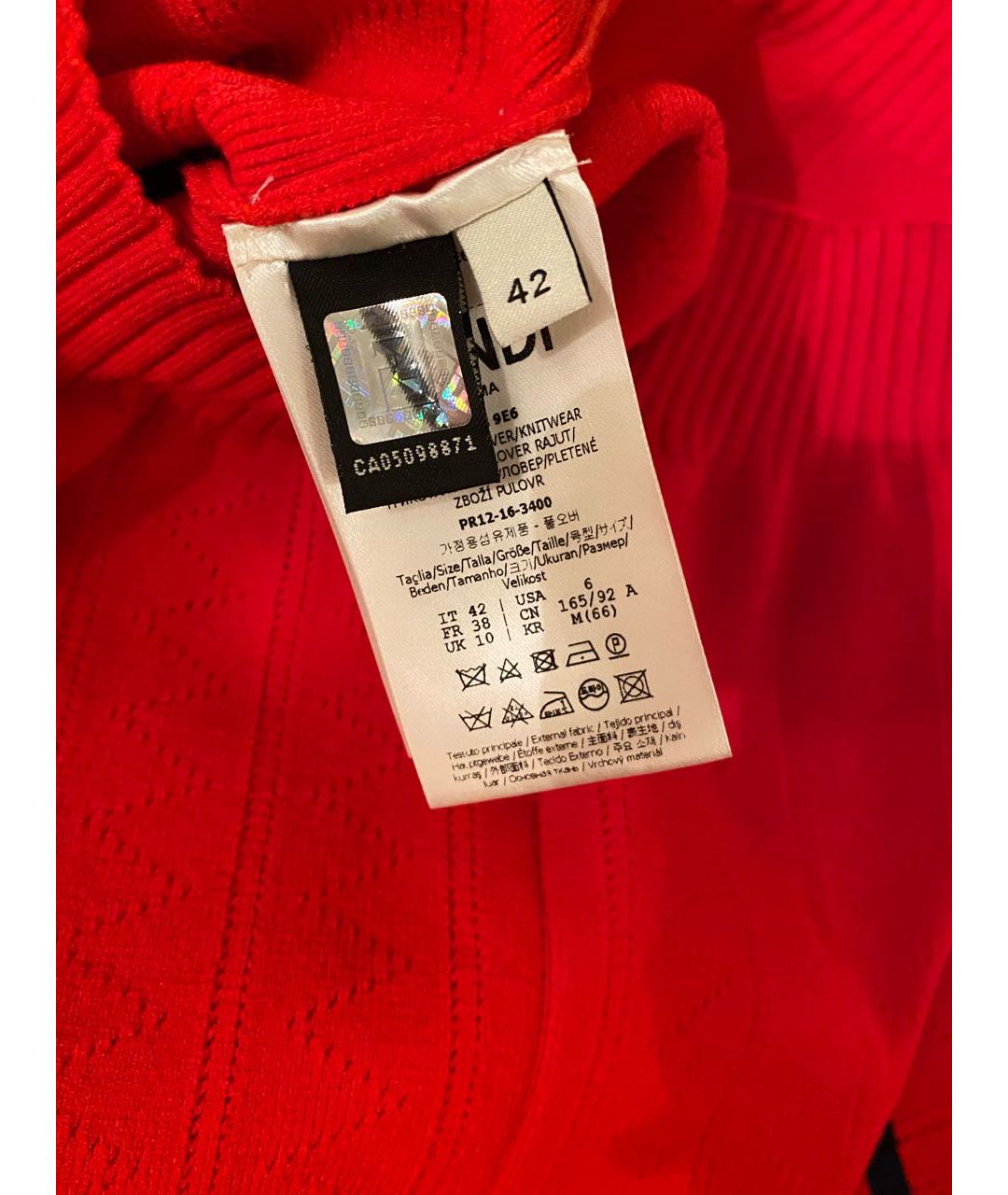 FENDI Красный вискозный джемпер / свитер, фото 4