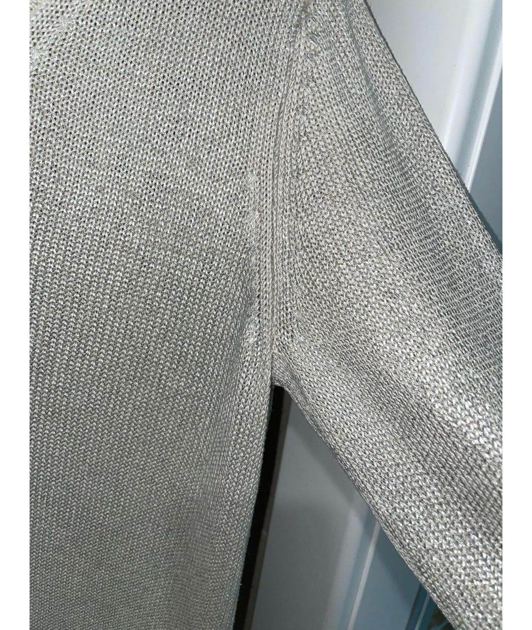 MAJESTIC FILATURES Серебрянный шелковый джемпер / свитер, фото 6