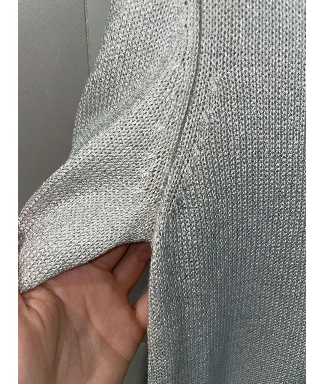 MAJESTIC FILATURES Серебрянный шелковый джемпер / свитер, фото 5