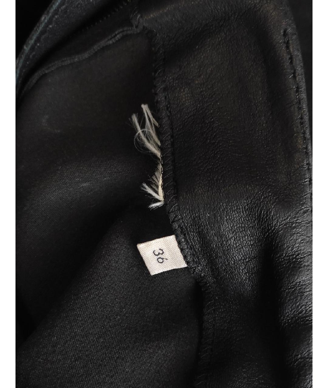 CELINE Черные кожаные брюки узкие, фото 3