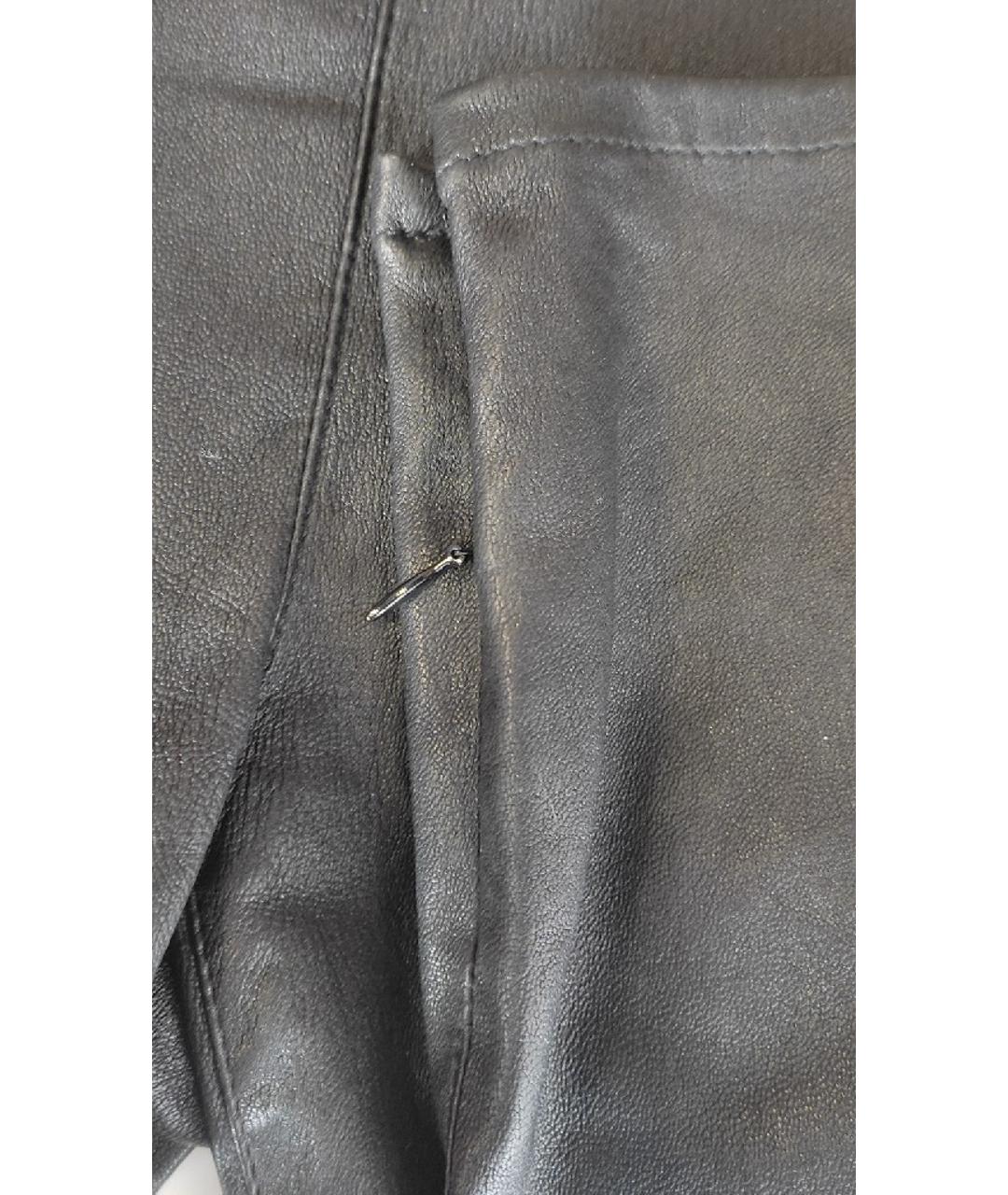CELINE Черные кожаные брюки узкие, фото 5